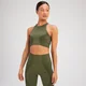 Damski bezszwowy stanik sportowy z kolekcji Tempo Illusion MP – Olive Green