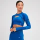 Damska bezszwowa krótka koszulka z długim rękawem z kolekcji Tempo Ultra MP – Surf Blue