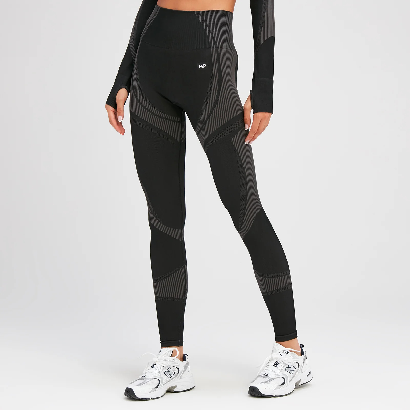 Damskie legginsy bezszwowe z kolekcji Tempo Ultra MP – czarne - XS Obraz 1