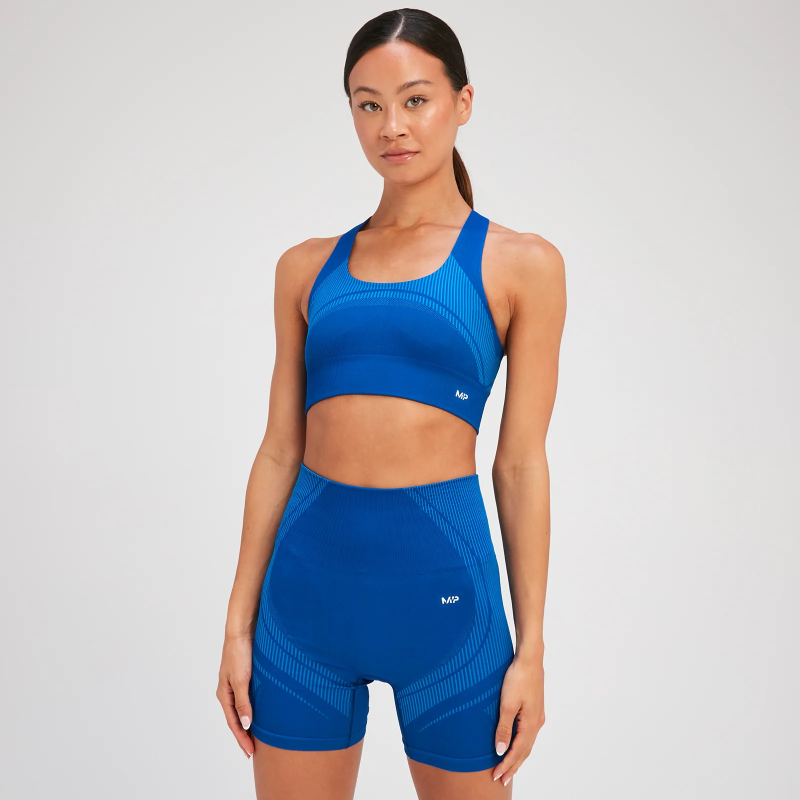 Damski bezszwowy stanik sportowy z kolekcji Tempo Ultra MP – Surf Blue - XS Obraz 1