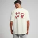 Męski T-shirt oversize z nadrukiem z kolekcji Tempo MP – Off White / Red Print