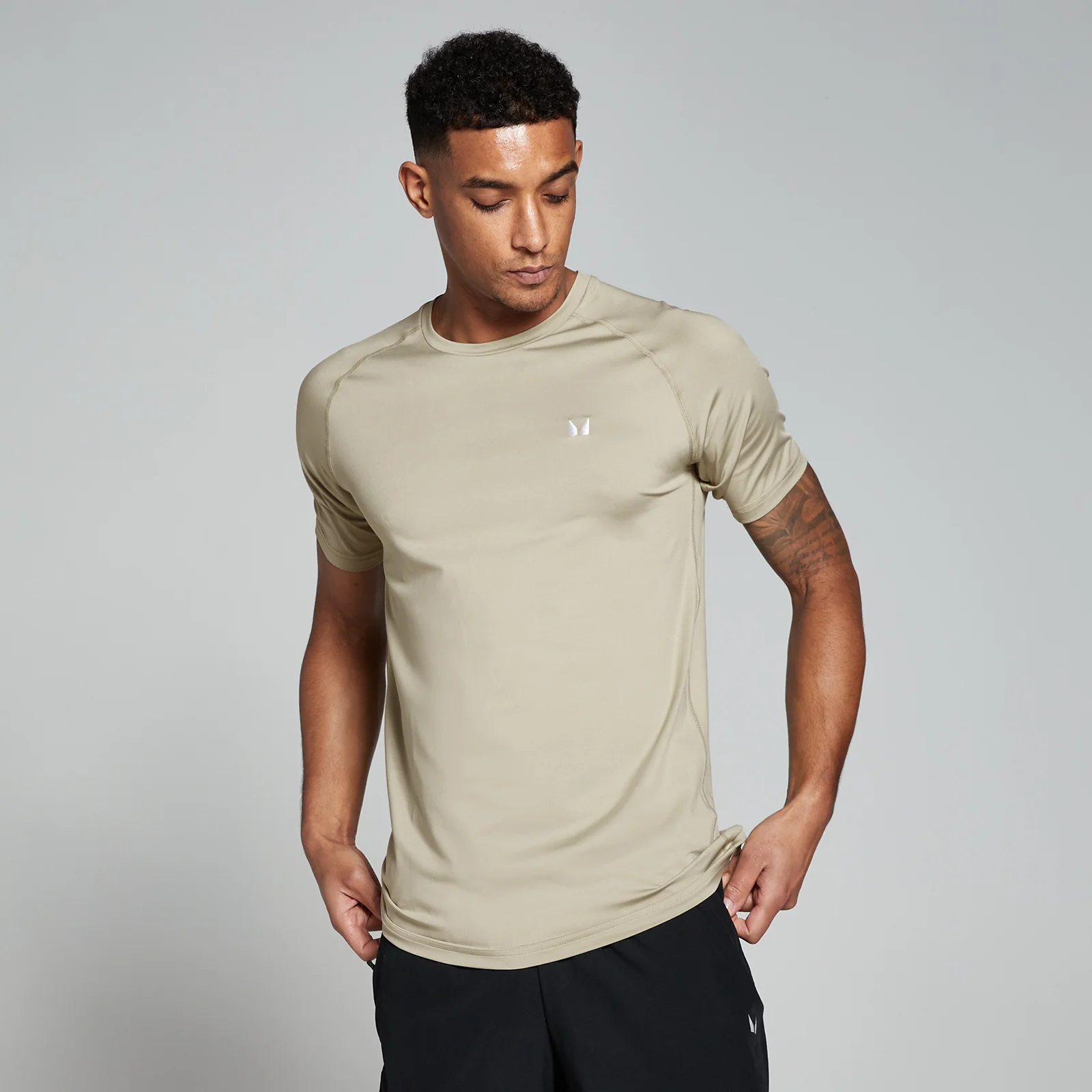 Męski T-shirt z krótkim rękawem z kolekcji Training MP – Stone - S Obraz 1