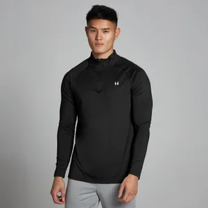 Męska bluza z suwakiem ¼ z kolekcji Training MP – czarna - Size XXS