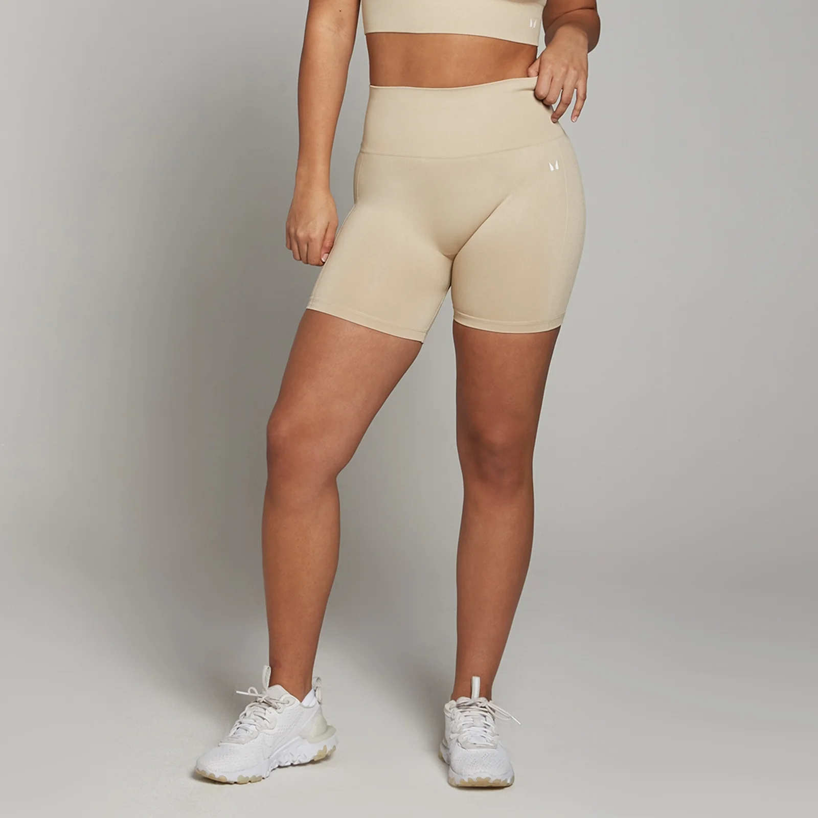 Damskie bezszwowe spodenki rowerowe z kolekcji Shape MP – Sandstone - XS Obraz 1