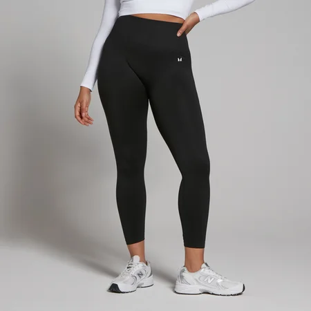 Damskie legginsy bezszwowe o długości 7/8 z kolekcji Shape MP – czarne