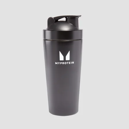 Metalowy shaker MyProtein z materiału z recyklingu – czarny