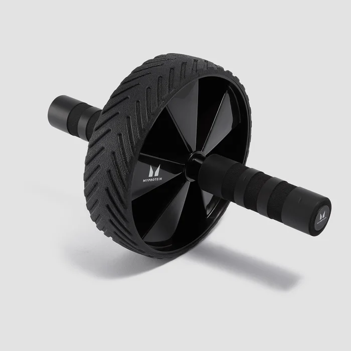 Zestaw: kółko do ćwiczeń mięśni brzucha i mata – czarny