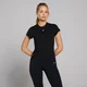 Damski T-shirt z krótkim rękawem o dopasowanym kroju z kolekcji Basics MP – czarny