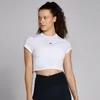 Damski krótki T-shirt z krótkim rękawem o dopasowanym kroju z kolekcji Basics MP – biały