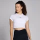 Damski krótki T-shirt z krótkim rękawem o dopasowanym kroju z kolekcji Basics MP – biały