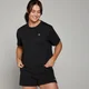 Damski krótki T-shirt z krótkim rękawem o kroju pudełkowym z kolekcji Basics MP – czarny