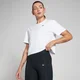 Damski krótki T-shirt z krótkim rękawem o kroju pudełkowym z kolekcji Basics MP – biały