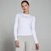 Damski T-shirt z długim rękawem o dopasowanym kroju z kolekcji Basics MP – biały