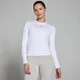 Damski T-shirt z długim rękawem o dopasowanym kroju z kolekcji Basics MP – biały