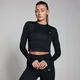 Damski krótki T-shirt z długim rękawem o dopasowanym kroju z kolekcji Training MP – czarny