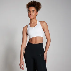Damski stanik sportowy z tyłem w stylu racerback z kolekcji Training MP – biały - Size XXS