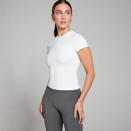 Damski T-shirt z krótkim rękawem o dopasowanym kroju z kolekcji Tempo MP – biały
