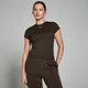 Damski T-shirt z krótkim rękawem o dopasowanym kroju z kolekcji Basic MP – Coffee