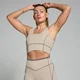 Damski stanik sportowy o kontrastującej fakturze z kolekcji Tempo MP – Cashmere