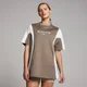 Damski kontrastujący T-shirt oversize z kolekcji Tempo Retro MP – Espresso