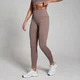 Damskie bezszwowe legginsy z prążkowanej tkaniny z kolekcji Tempo MP – Hazelnut