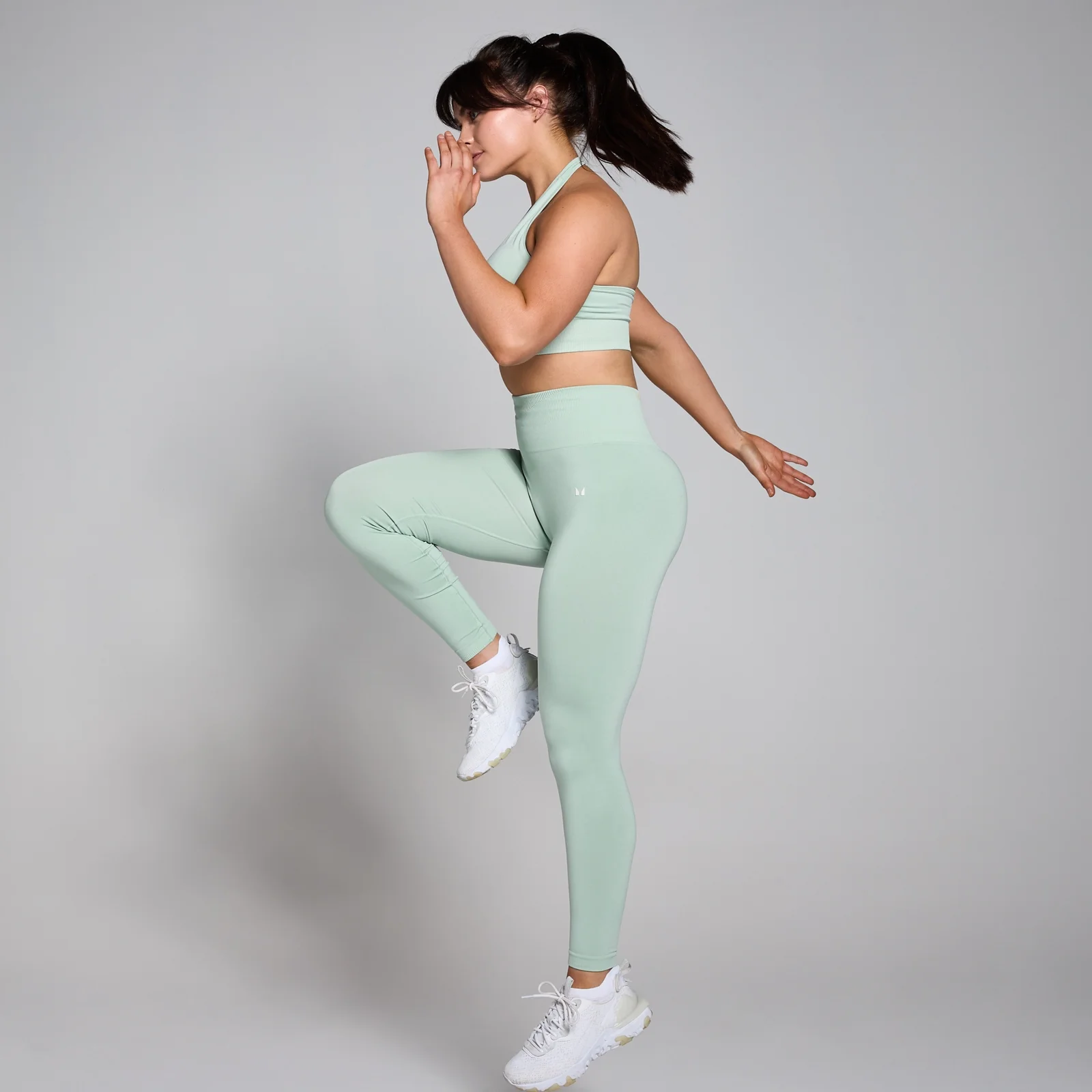 Damskie bezszwowe legginsy z kolekcji Tempo MP – Fresh Mint - XL Obraz 4