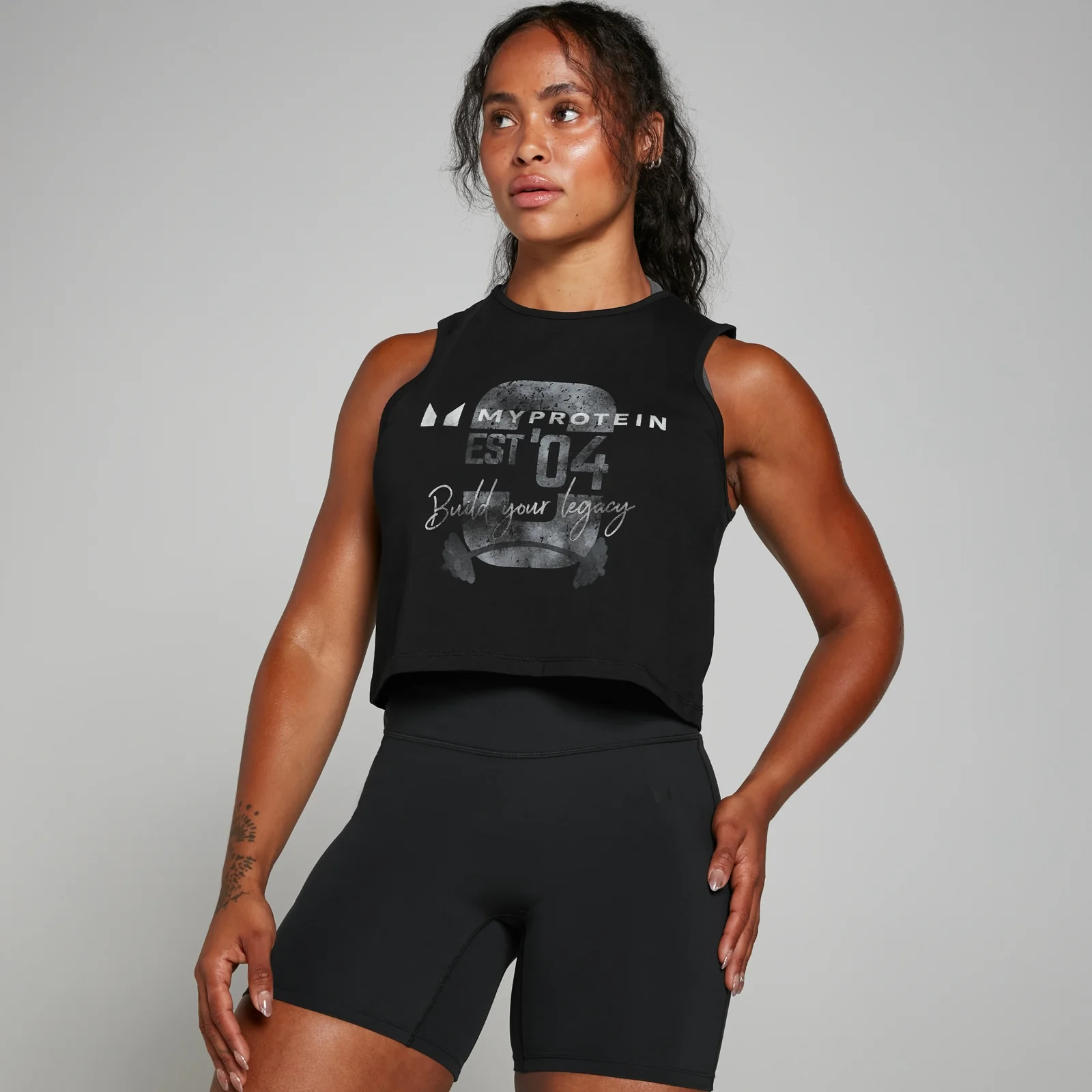 Damska krótka koszulka bez rękawów z kolekcji Origin Graphic MP Washed Black - XS Obraz 1