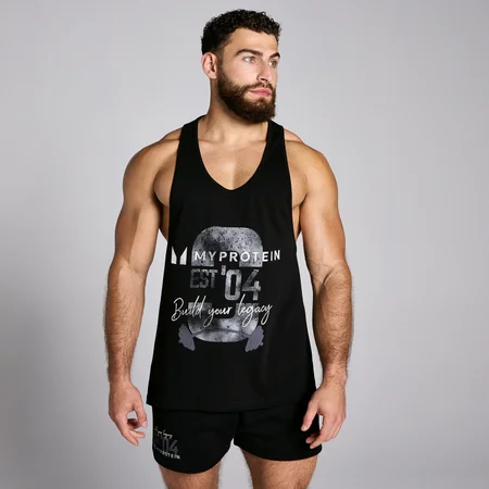 Męski podkoszulek bez rękawów typu stringer z kolekcji Origin Graphic MP Washed Black