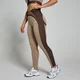 Damskie bezszwowe legginsy z prążkowanej tkaniny z kolekcji Contrast MP – Cashmere/Espresso