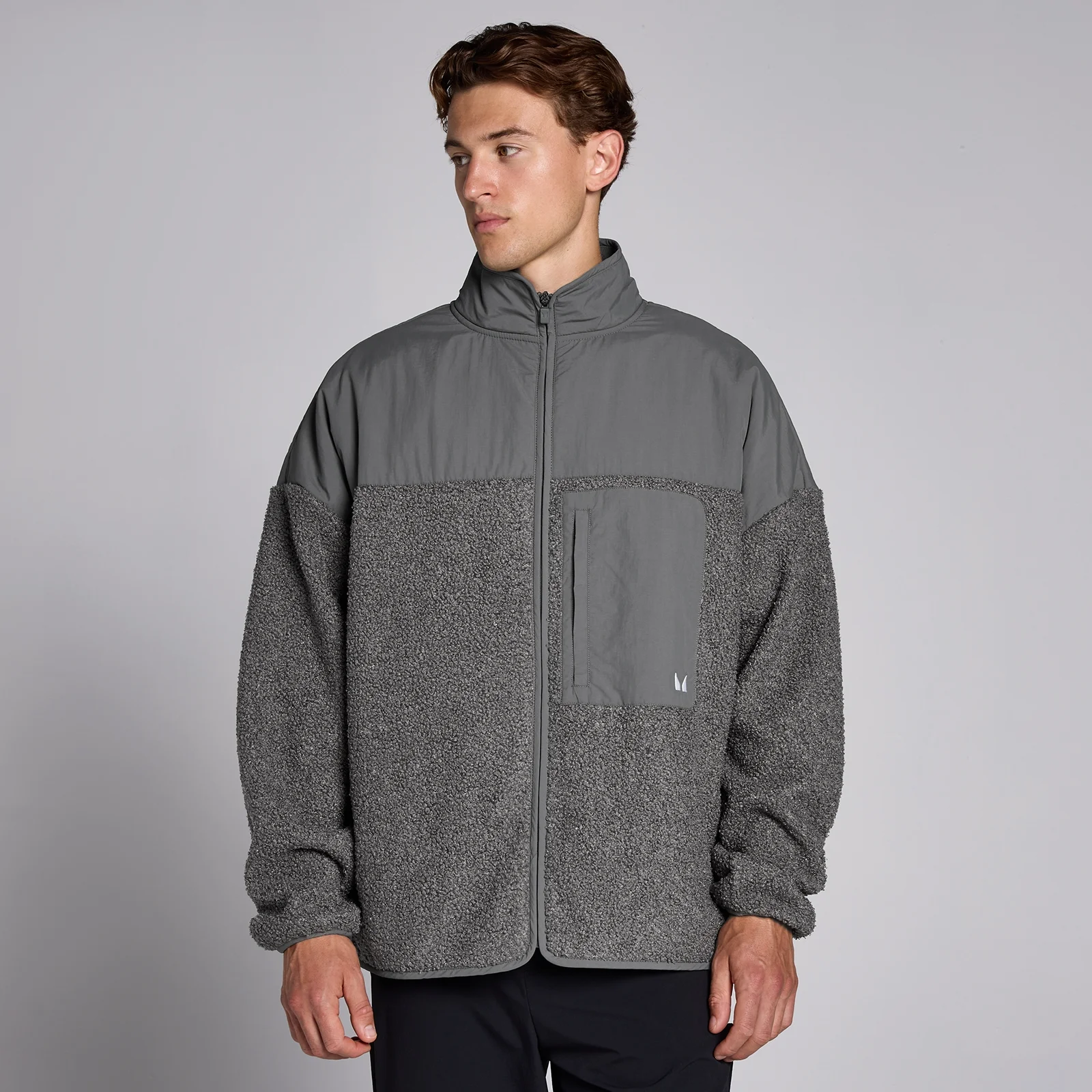 Męski hybrydowy polar z kolekcji Lifestyle MP – Moss Grey - XXL Obraz 1