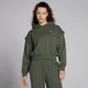 Damska krótka bluza z kapturem z kolekcji Tempo Graphic MP – Dark Olive