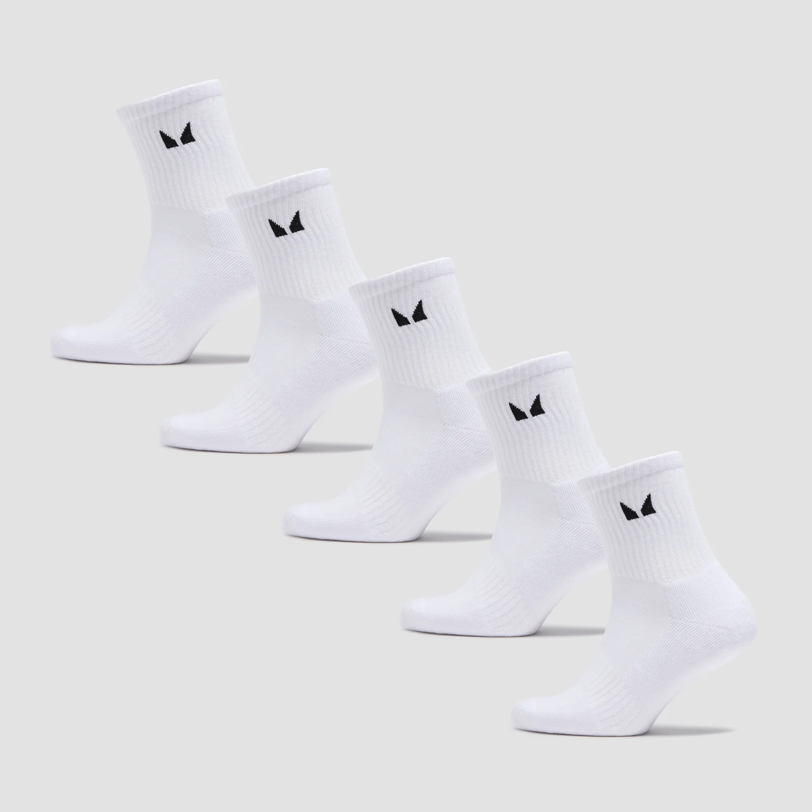 MP Unisex Crew Socks (5 Pack) - White - UK 6-8 Obraz 1