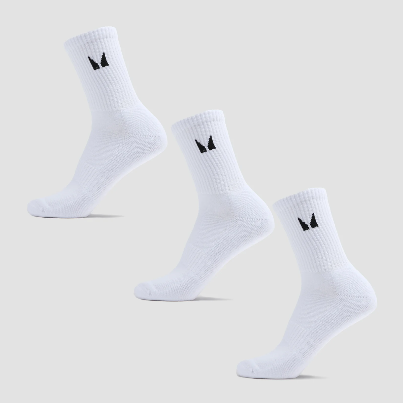 MP Unisex Crew Socks (3 Pack) - White - UK 9-11 Obraz 1