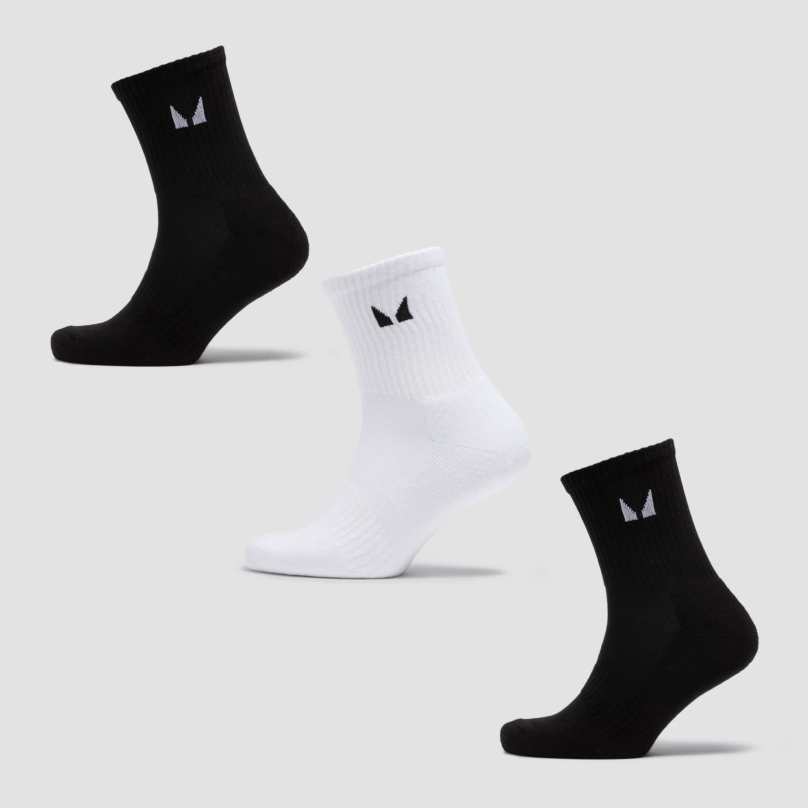 MP Unisex Crew Socks (3 Pack) - Black/White - UK 9-11 Obraz 1