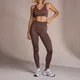 Damskie bezszwowe legginsy z kolekcji Rib MP – Coffee