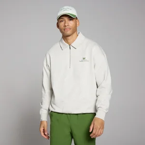 Męska bluza z kołnierzykiem i suwakiem ¼ z kolekcji Lifestyle MP – Grey Marl - Size XS