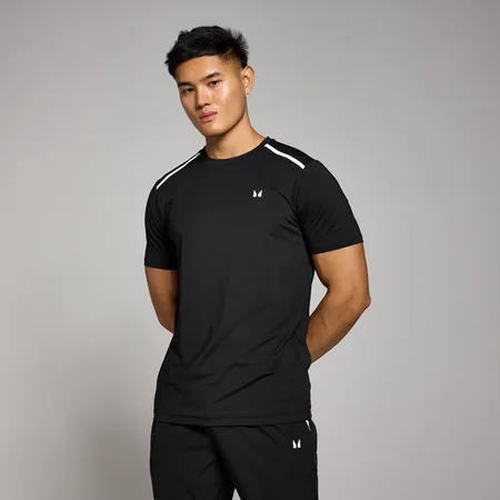 Męski T-shirt z lamówką z kolekcji Tempo MP – czarny