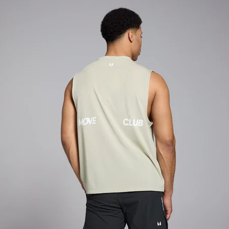 Męska koszulka oversize bez rękawów z kolekcji Tempo Graphic MP – Salt Grey