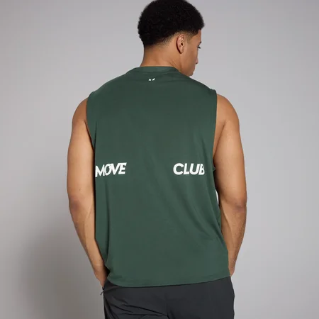 Męska koszulka oversize bez rękawów z kolekcji Tempo Graphic MP – Deep Green