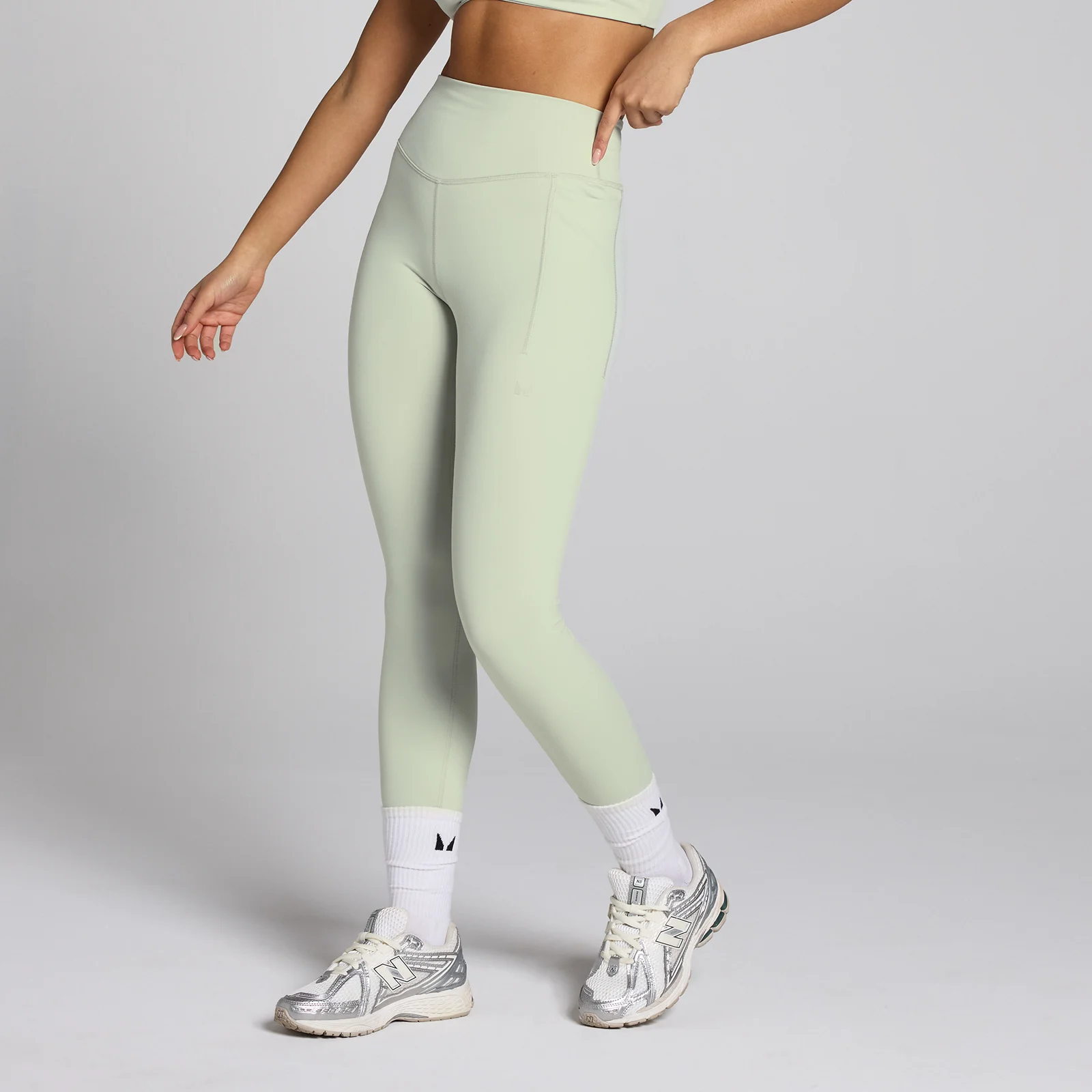 Damskie legginsy treningowe z kolekcji Lifestyle MP – Mineral Green - XL Obraz 1