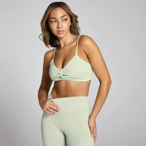 Damski stanik sportowy ze skręconym przodem z kolekcji Lifestyle MP – Mineral Green - Size XS