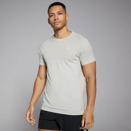 Męski bezszwowy T-shirt z krótkim rękawem z kolekcji MP – Sky Grey Marl