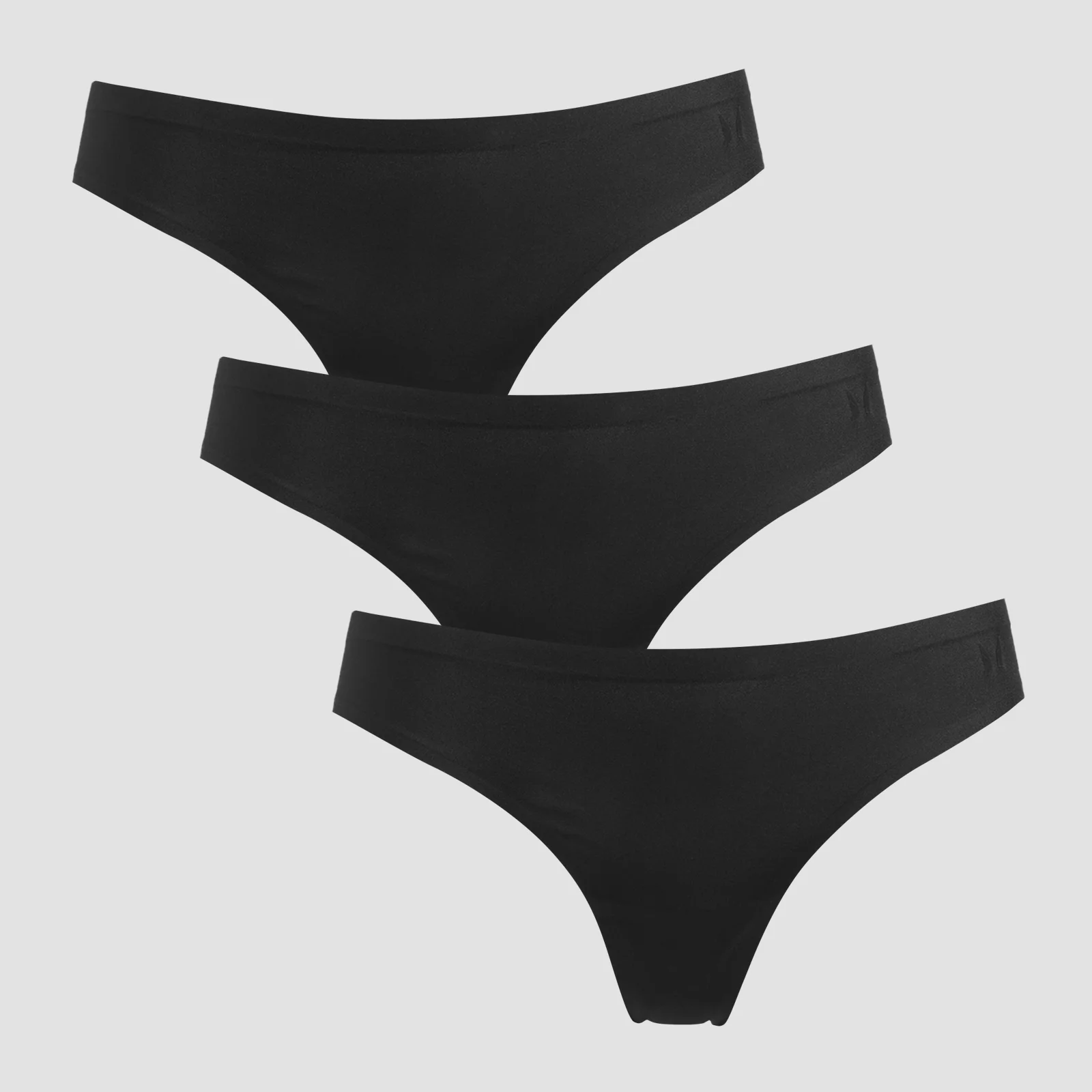 MP Women's Mid Rise No VPL Thong (3 Pack) - Black - L Obraz 1