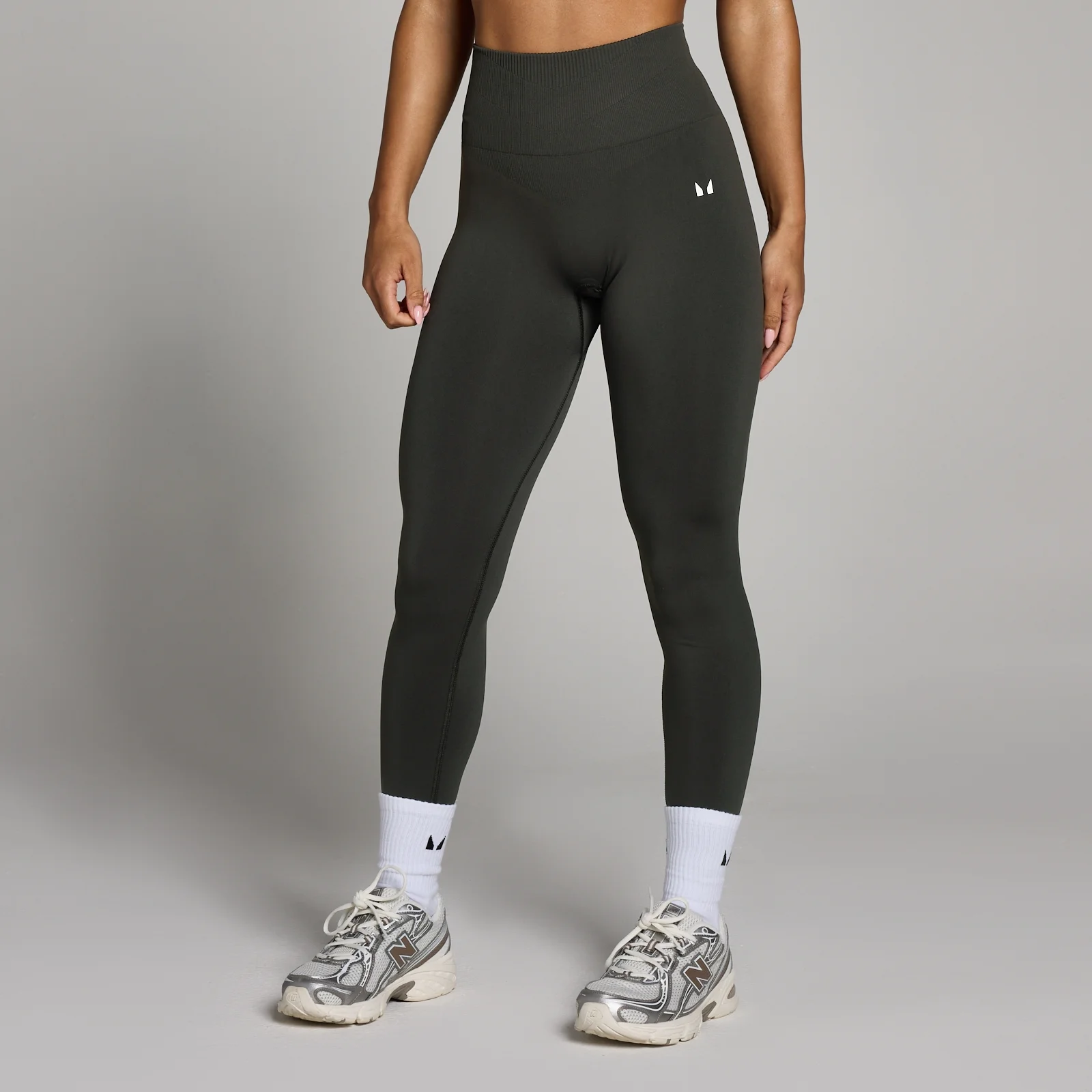 Damskie Legginsy Bezszwowe MP Tempo - Nocny Szary - XL Obraz 1