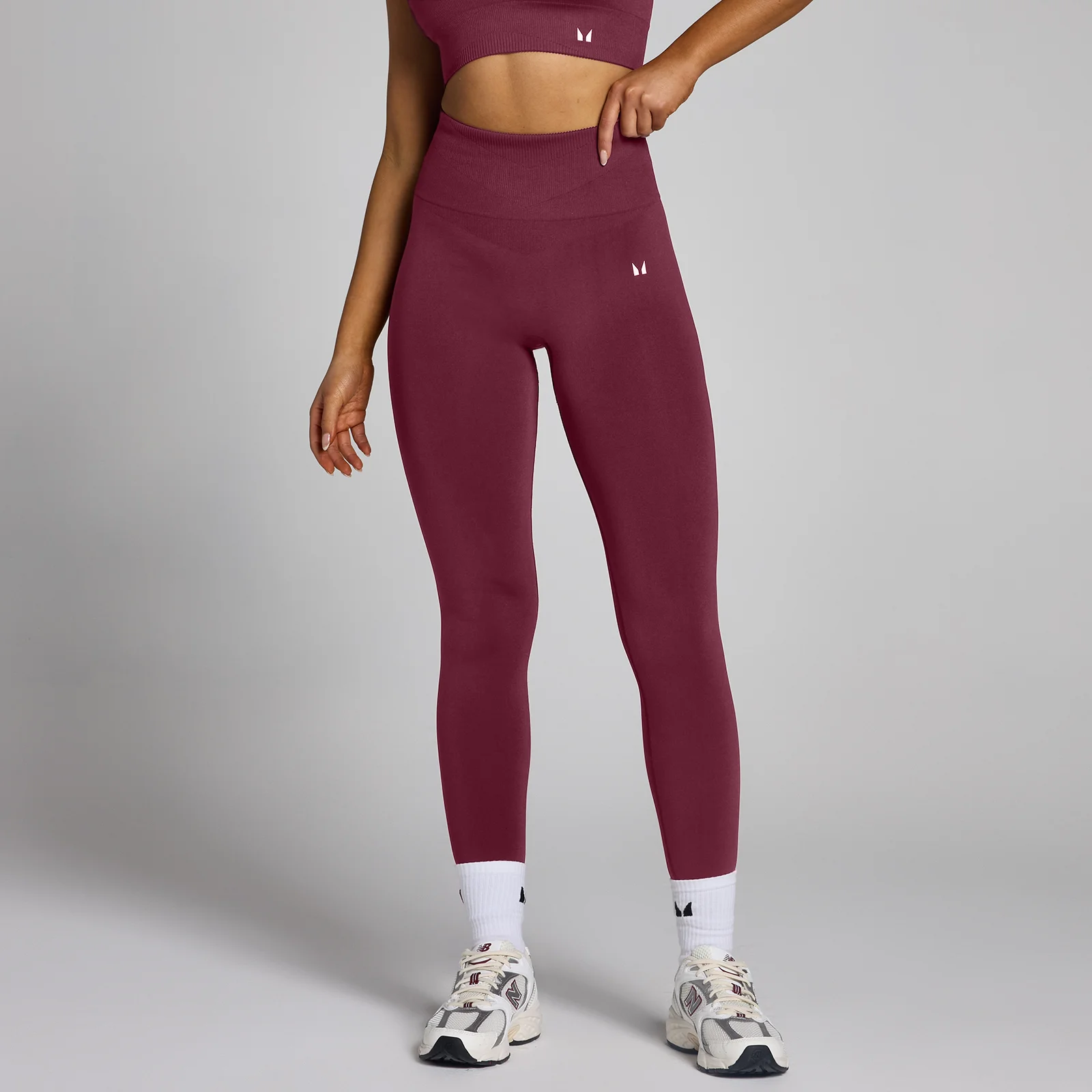 Damskie legginsy bezszwowe z kolekcji Tempo MP – Red Wine - L Obraz 1