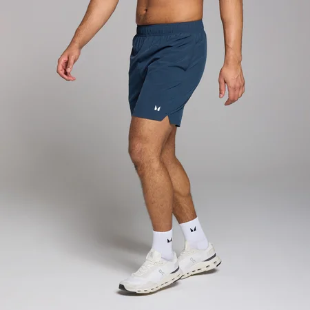 Męskie dzianinowe spodenki o wewnętrznej długości nogawki ok. 18 cm z kolekcji Active MP – Dark Blue