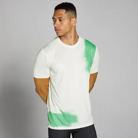 Męski T-shirt z siateczki z nadrukiem z kolekcji Velocity MP – Misty Green