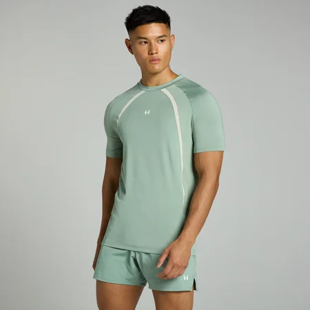 Męski T-shirt ze wstawkami z kolekcji Tempo MP – Pale Green