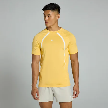 Męski T-shirt ze wstawkami z kolekcji Tempo MP – Sunny Yellow