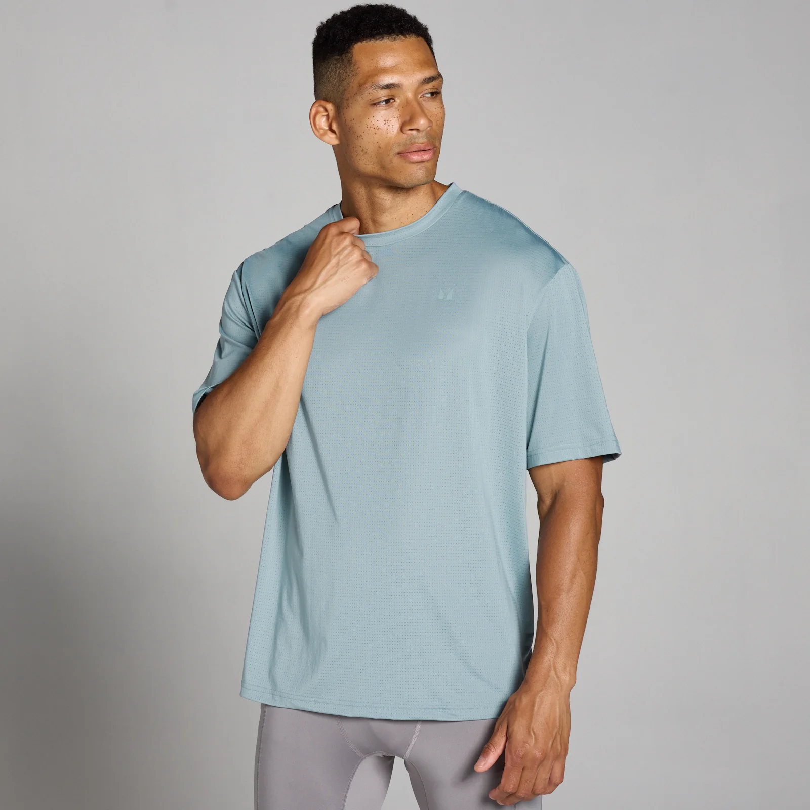 Męski siateczkowy T-shirt treningowy o kroju oversize z kolekcji Tempo MP – Lead - XXL Obraz 1